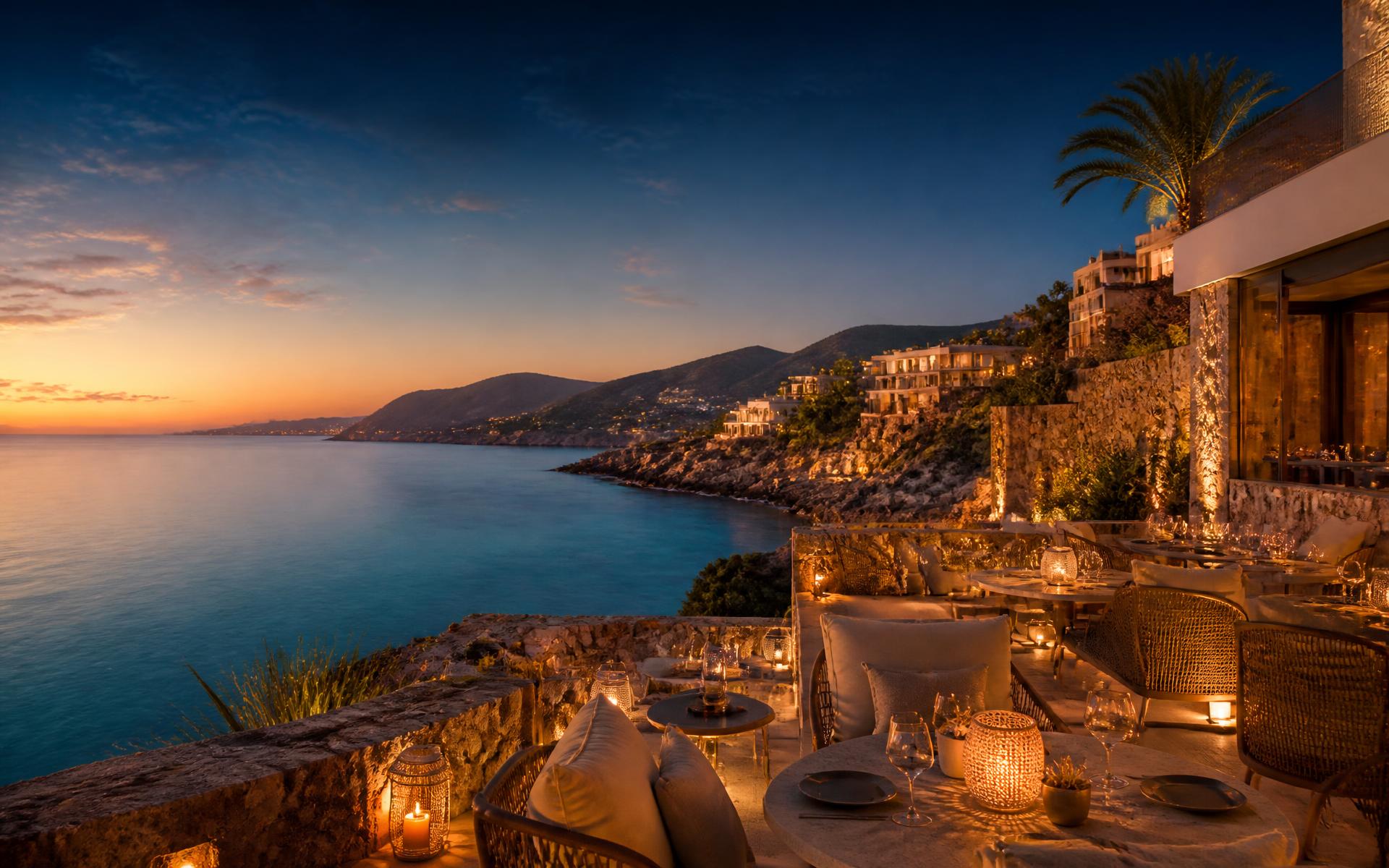 Golden hour over the Cretan coastline